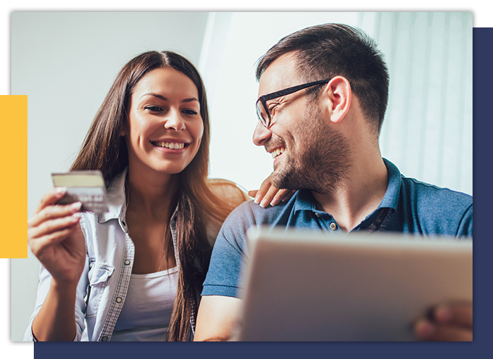 image of a couple paying online